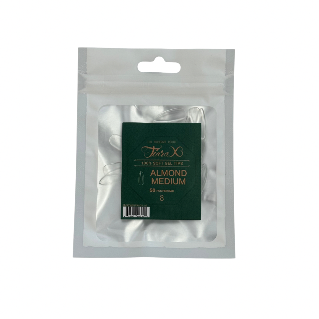 TiaraX | Gel Tips Single Size Bags (White Bag) - Almond Medium