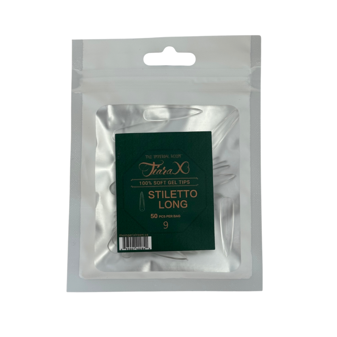 TiaraX | Gel Tips Single Size Bags (White Bag) - Stiletto Long