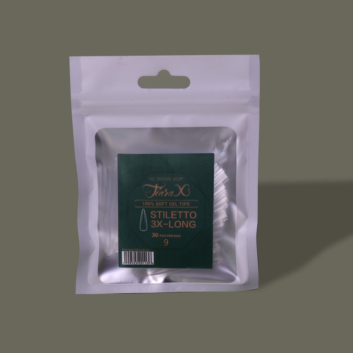 TiaraX | Gel Tips Single Size Bags (White Bag) - Stiletto 3X Long