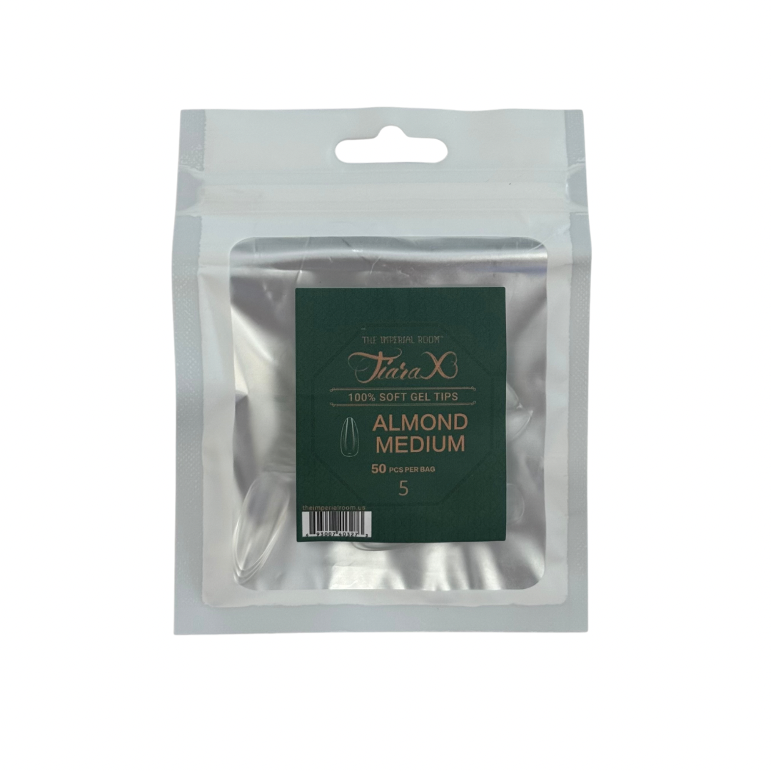 TiaraX | Gel Tips Single Size Bags (White Bag) - Almond Medium
