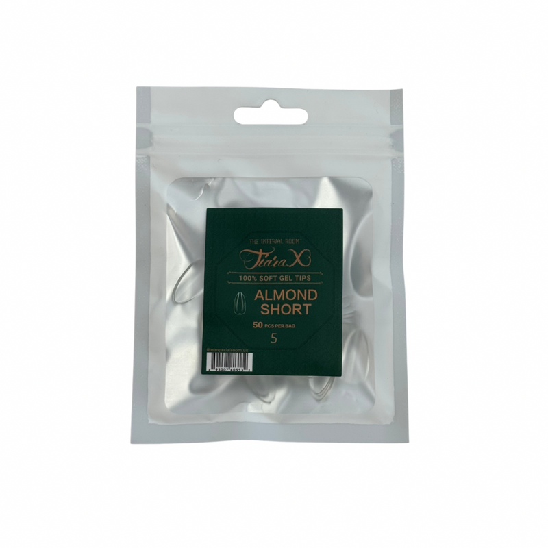 TiaraX Gel Tips Single Size Bags (White Bag) - Almond Short