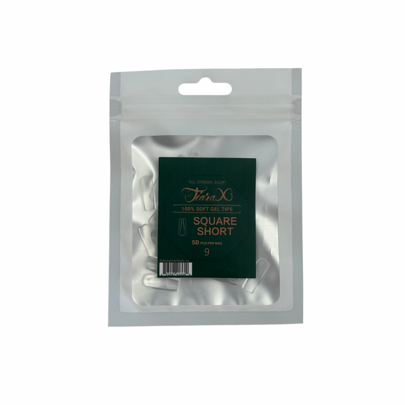 TiaraX Gel Tips Single Size Bags (White Bag) - Square Short