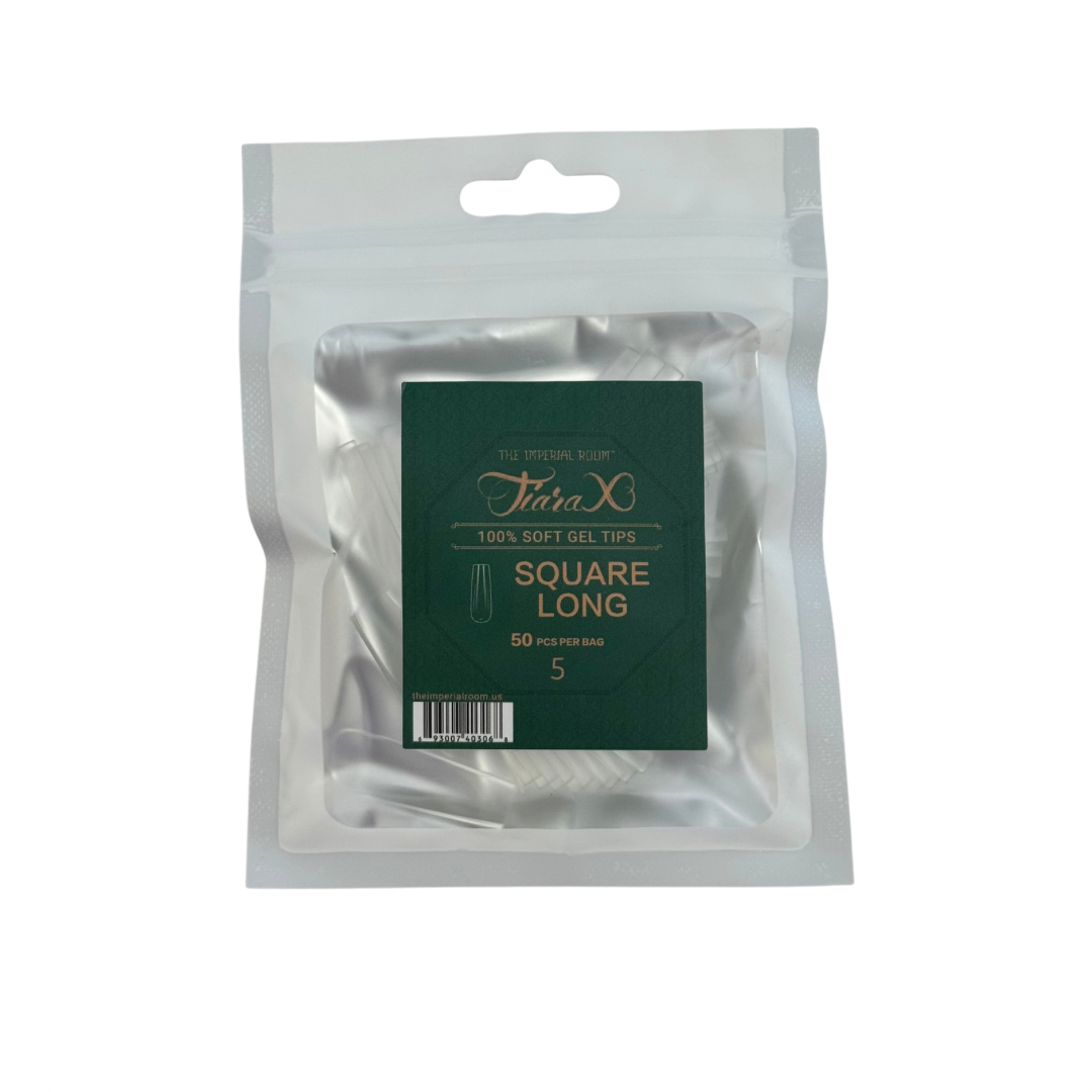 TiaraX | Gel Tips Single Size Bags (White Bag) - Square Long
