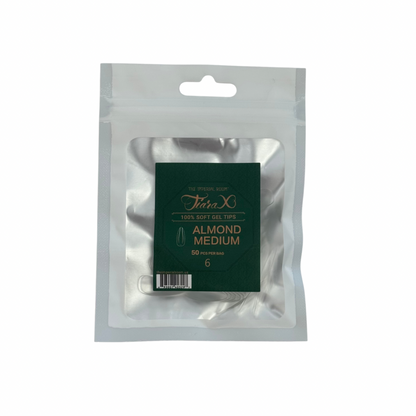 TiaraX | Gel Tips Single Size Bags (White Bag) - Almond Medium