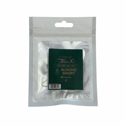 TiaraX | Gel Tips Single Size Bags (White Bag) - Almond Short