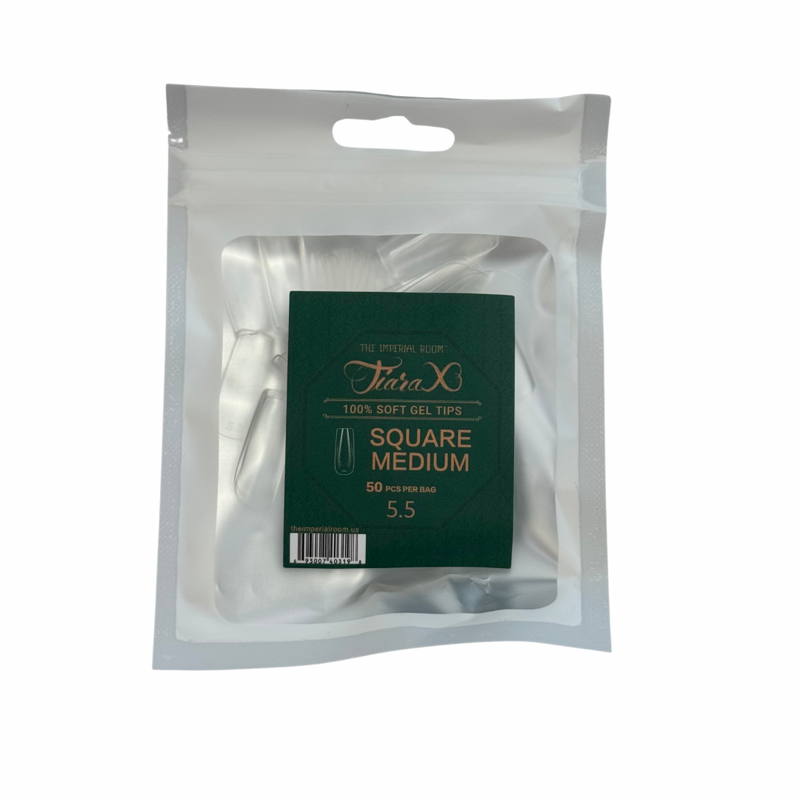TiaraX Gel Tips Single Size Bags (White Bag) - Square Medium