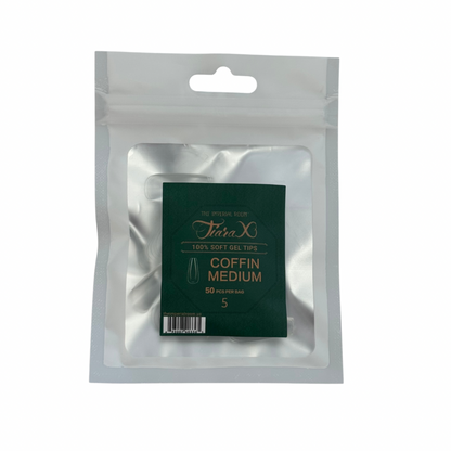 TiaraX | Gel Tips Single Size Bags (White Bag) - Coffin Medium