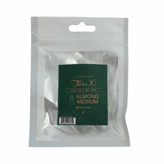 TiaraX | Gel Tips Single Size Bags (White Bag) - Almond Medium