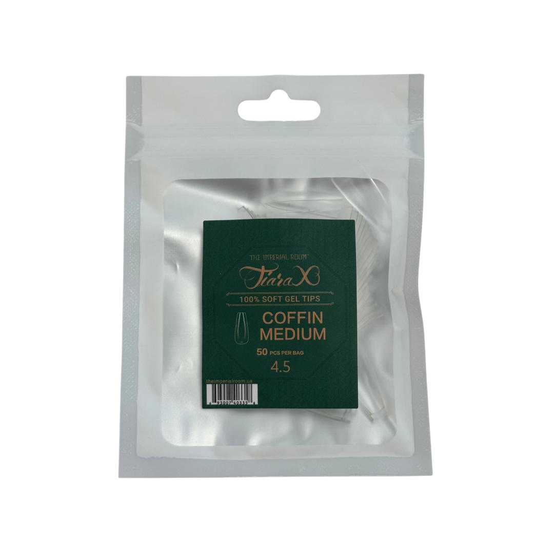 TiaraX | Gel Tips Single Size Bags (White Bag) - Coffin Medium