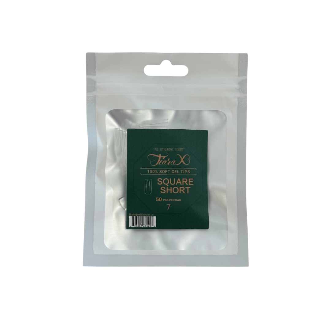 TiaraX | Gel Tips Single Size Bags (White Bag) - Square Short