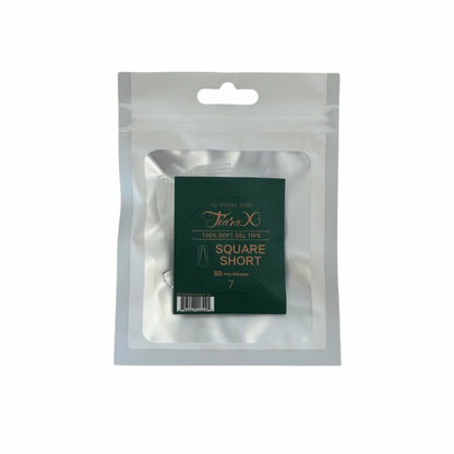 TiaraX | Gel Tips Single Size Bags (White Bag) - Square Short