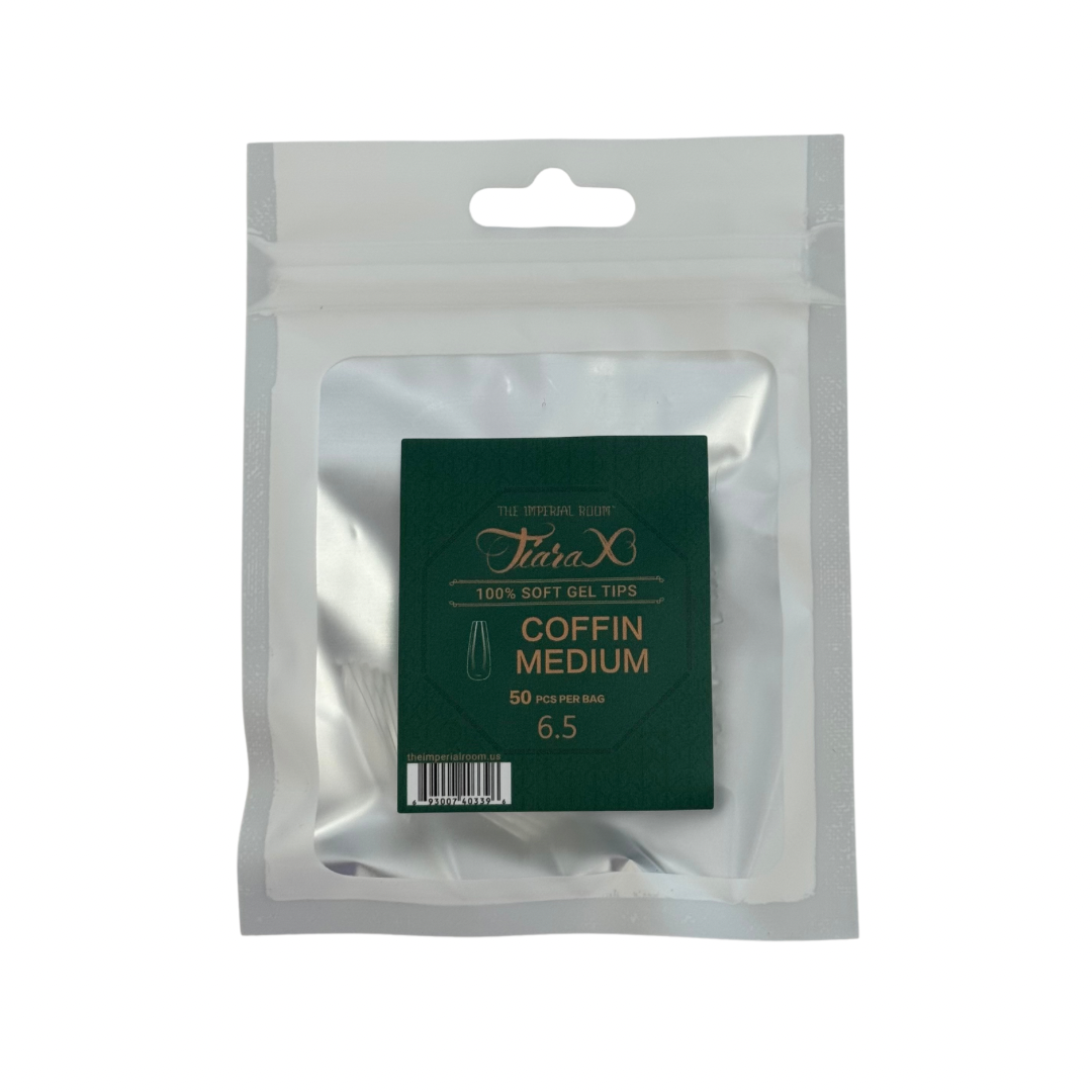 TiaraX | Gel Tips Single Size Bags (White Bag) - Coffin Medium