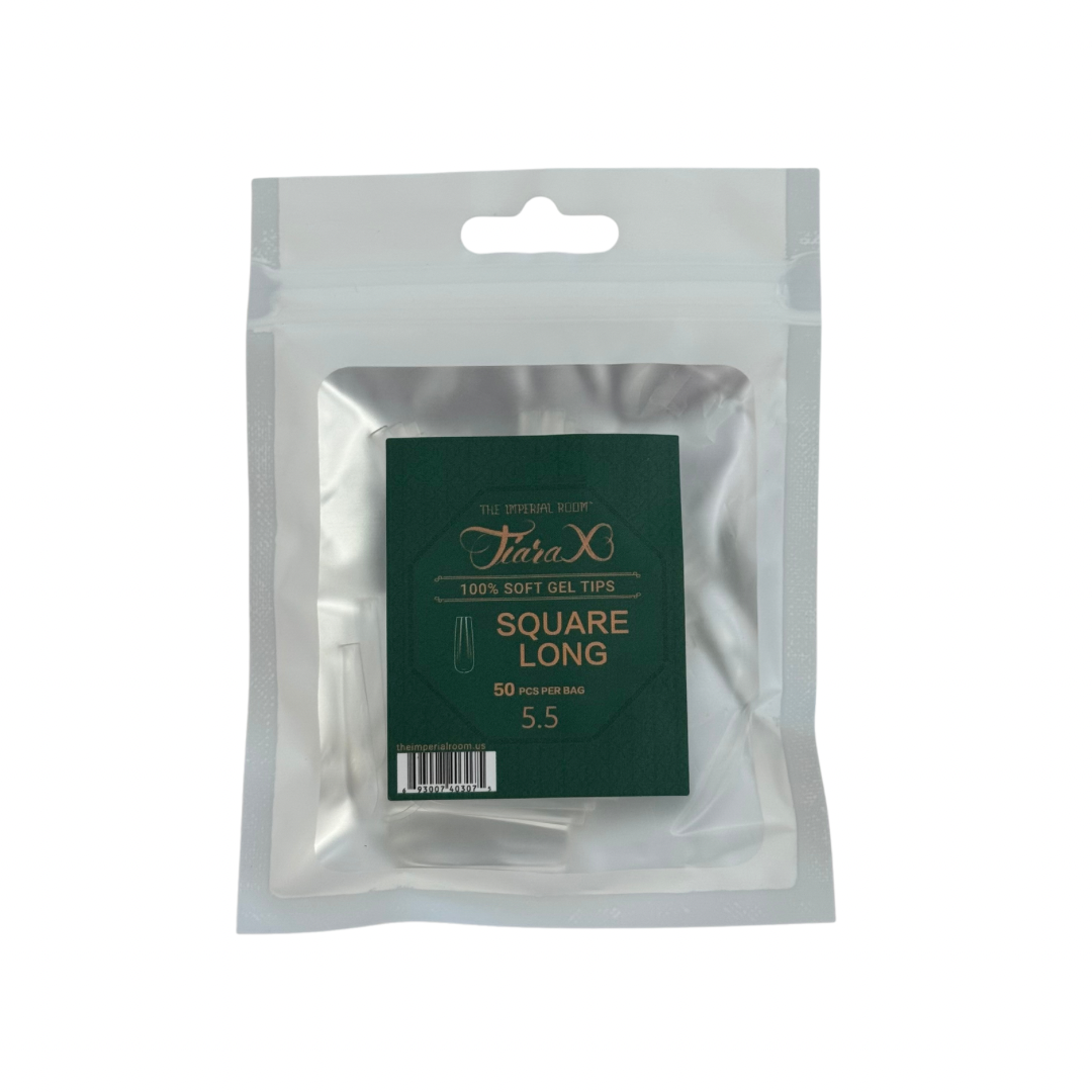 TiaraX | Gel Tips Single Size Bags (White Bag) - Square Long