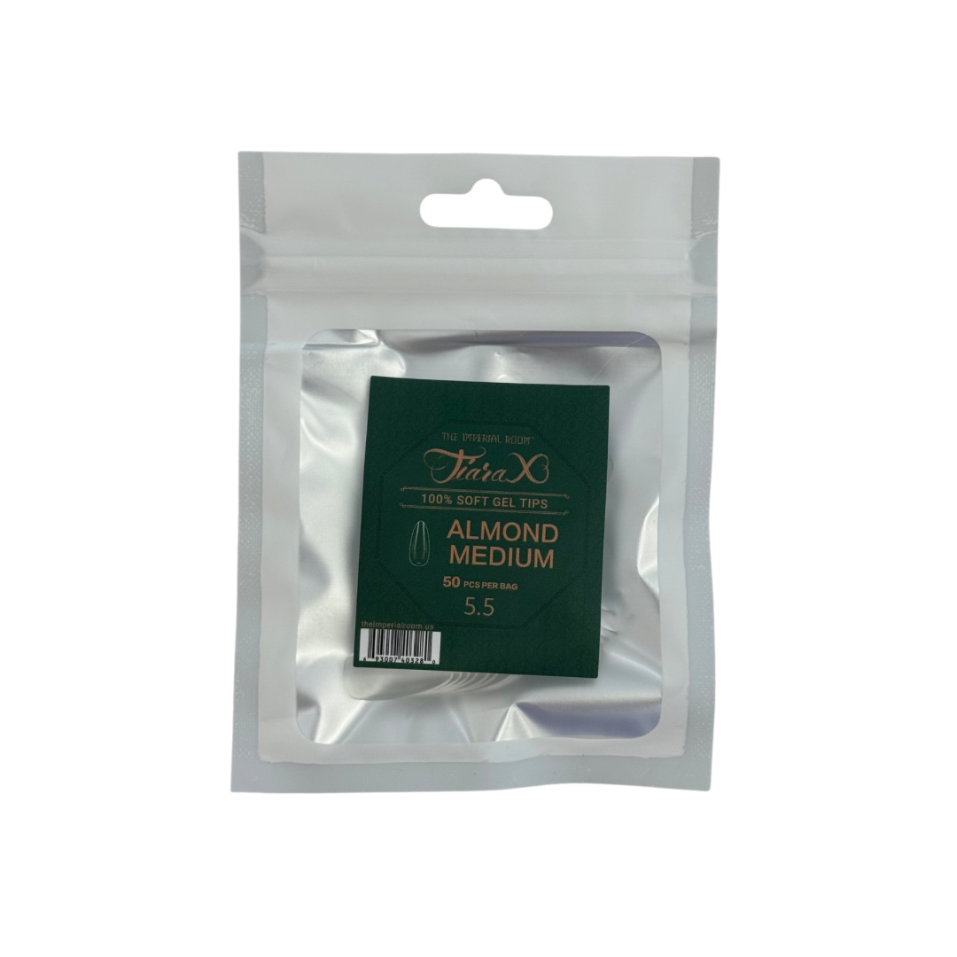 TiaraX | Gel Tips Single Size Bags (White Bag) - Almond Medium