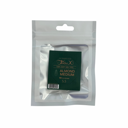 TiaraX | Gel Tips Single Size Bags (White Bag) - Almond Medium