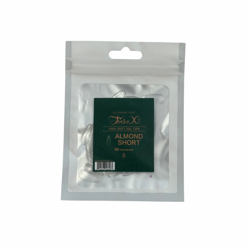 TiaraX Gel Tips Single Size Bags (White Bag) - Almond Short