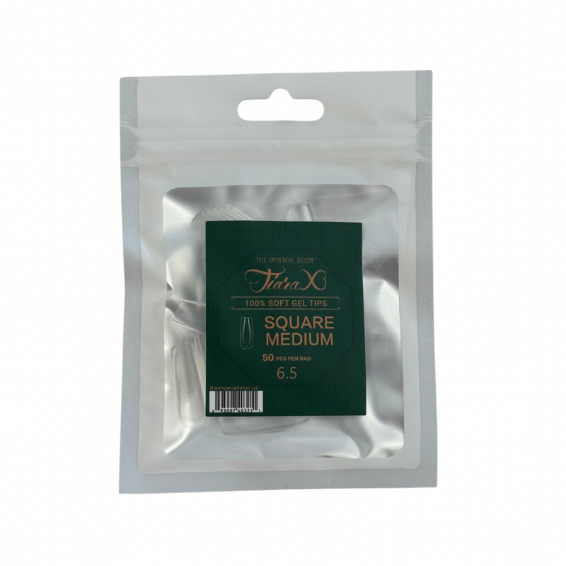 TiaraX Gel Tips Single Size Bags (White Bag) - Square Medium