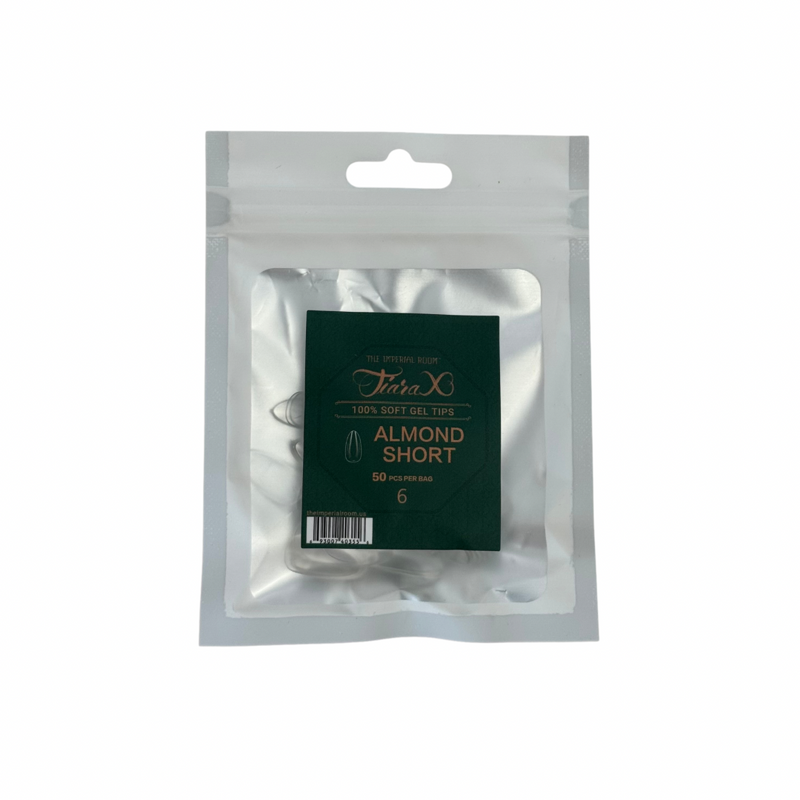 TiaraX Gel Tips Single Size Bags (White Bag) - Almond Short