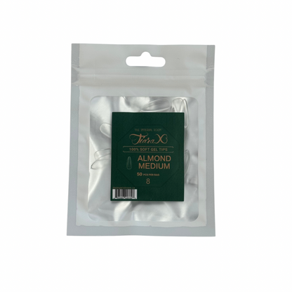 TiaraX | Gel Tips Single Size Bags (White Bag) - Almond Medium