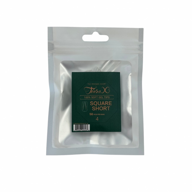 TiaraX Gel Tips Single Size Bags (White Bag) - Square Short