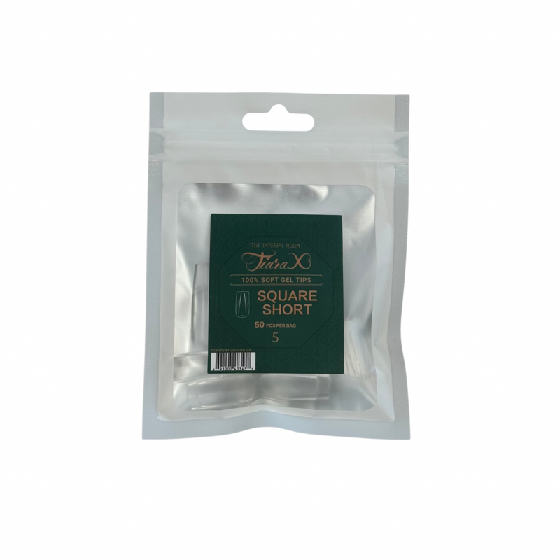 TiaraX Gel Tips Single Size Bags (White Bag) - Square Short