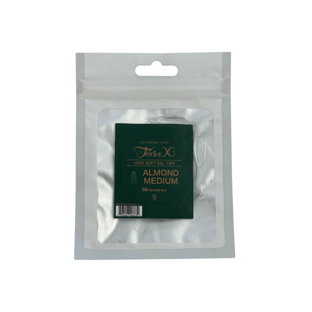 TiaraX | Gel Tips Single Size Bags (White Bag) - Almond Medium