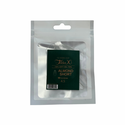 TiaraX | Gel Tips Single Size Bags (White Bag) - Almond Short