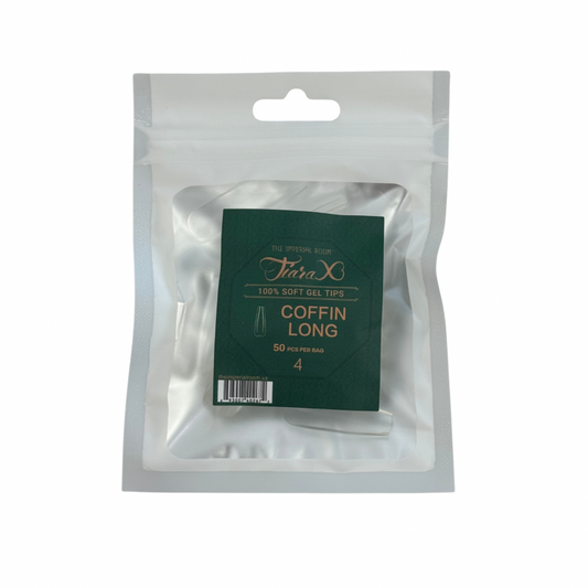 TiaraX | Gel Tips Single Size Bags (White Bag) - Coffin Long