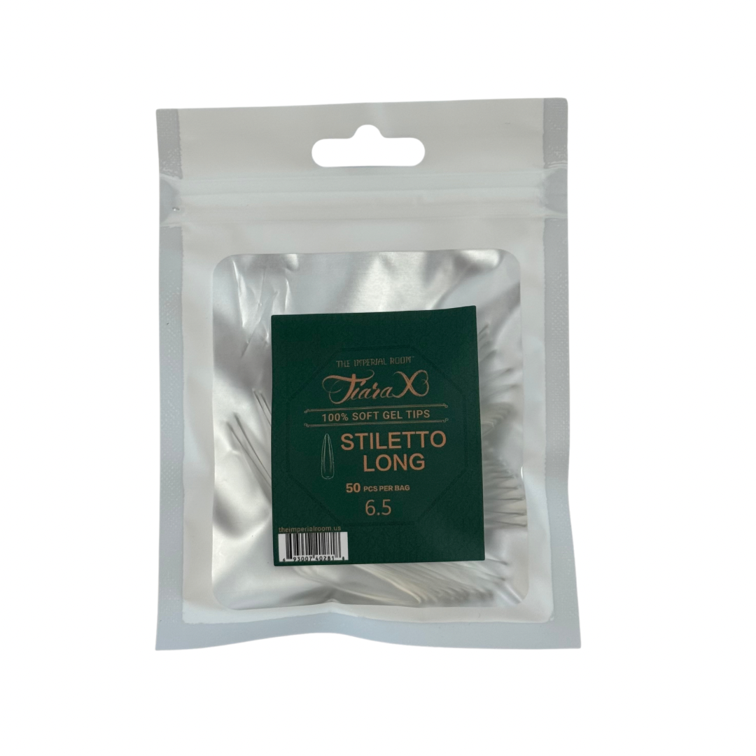 TiaraX | Gel Tips Single Size Bags (White Bag) - Stiletto Long