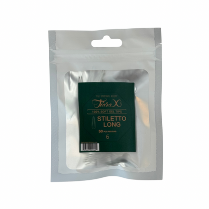 TiaraX | Gel Tips Single Size Bags (White Bag) - Stiletto Long