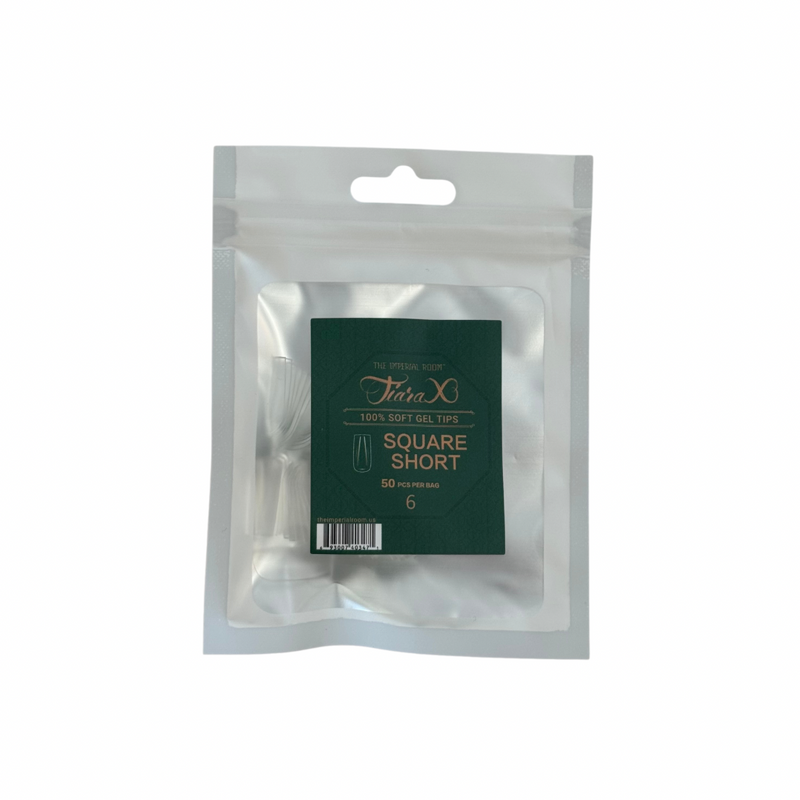 TiaraX Gel Tips Single Size Bags (White Bag) - Square Short