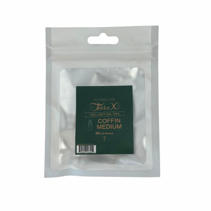 TiaraX | Gel Tips Single Size Bags (White Bag) - Coffin Medium