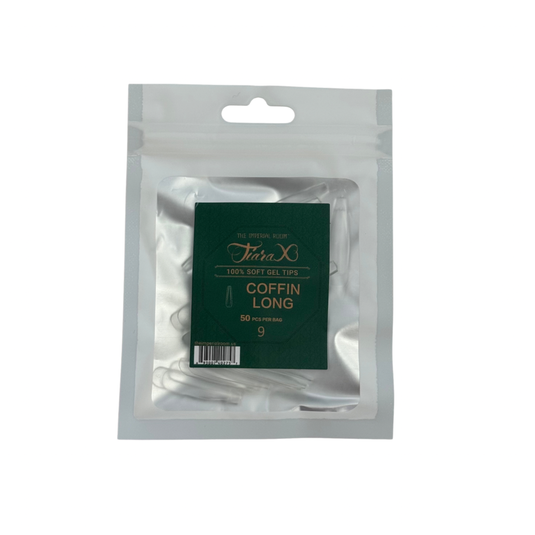 TiaraX | Gel Tips Single Size Bags (White Bag) - Coffin Long