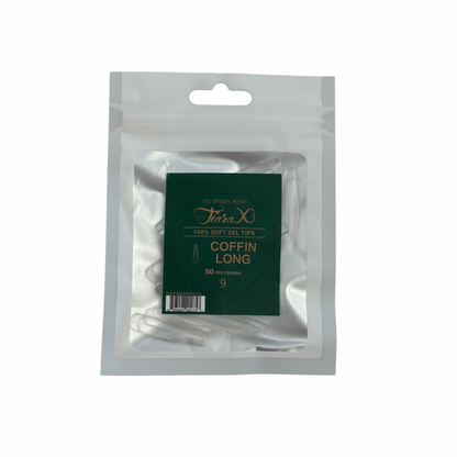TiaraX | Gel Tips Single Size Bags (White Bag) - Coffin Long