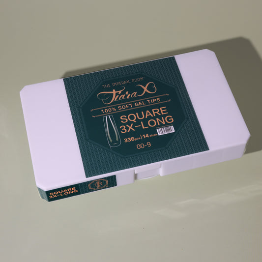 TiaraX | Clear Gel Tips (White Box) - Square 3X Long