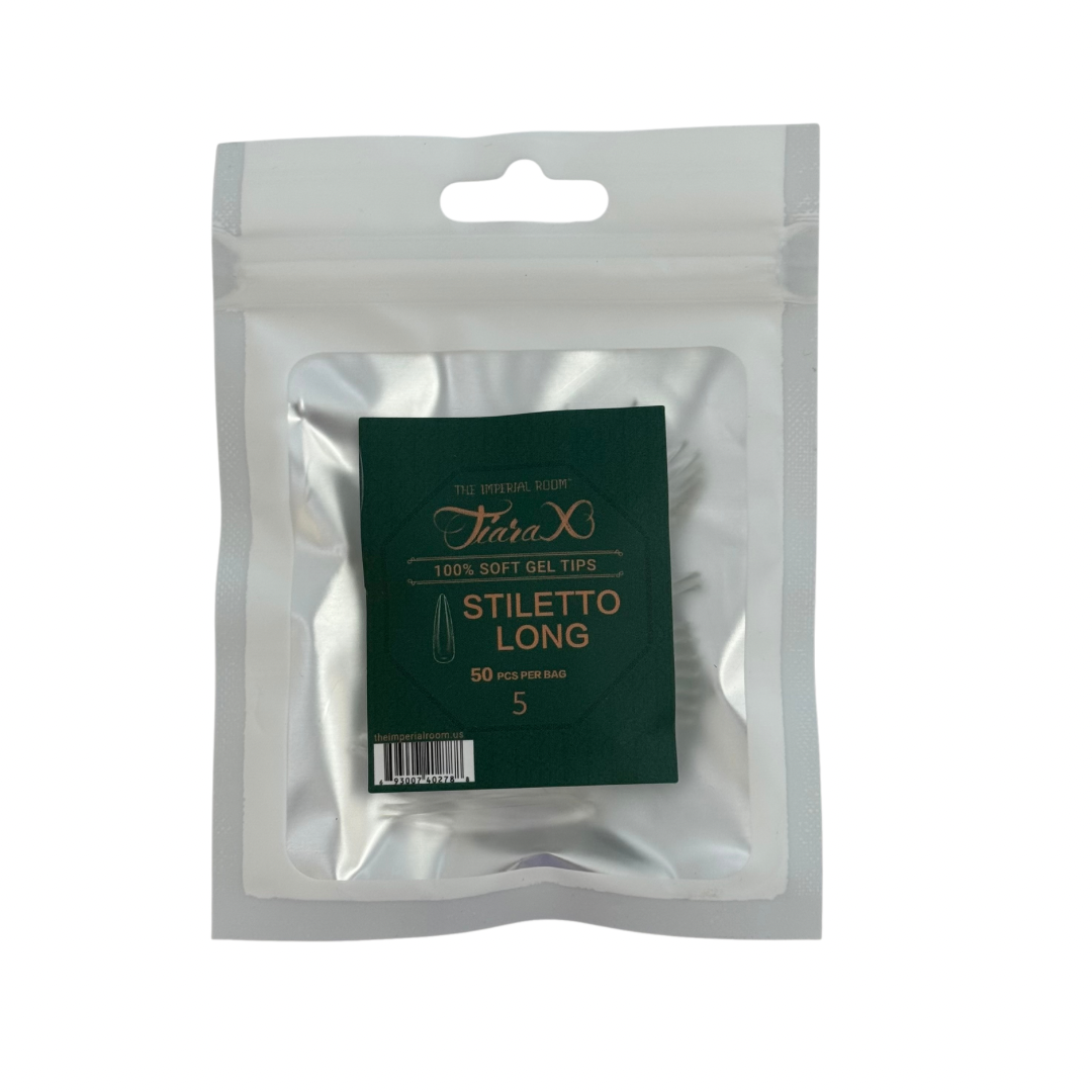 TiaraX | Gel Tips Single Size Bags (White Bag) - Stiletto Long