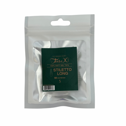 TiaraX | Gel Tips Single Size Bags (White Bag) - Stiletto Long