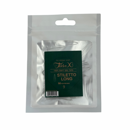 TiaraX | Gel Tips Single Size Bags (White Bag) - Stiletto Long