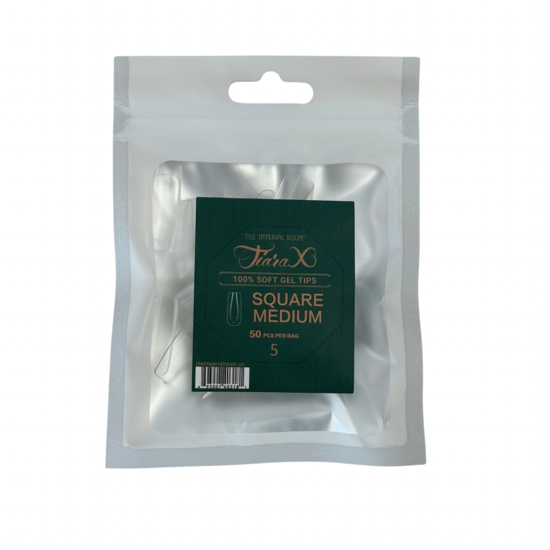 TiaraX | Gel Tips Single Size Bags (White Bag) - Square Medium