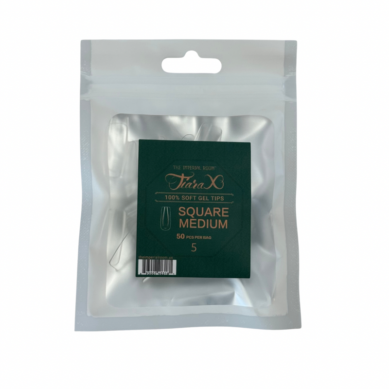TiaraX Gel Tips Single Size Bags (White Bag) - Square Medium