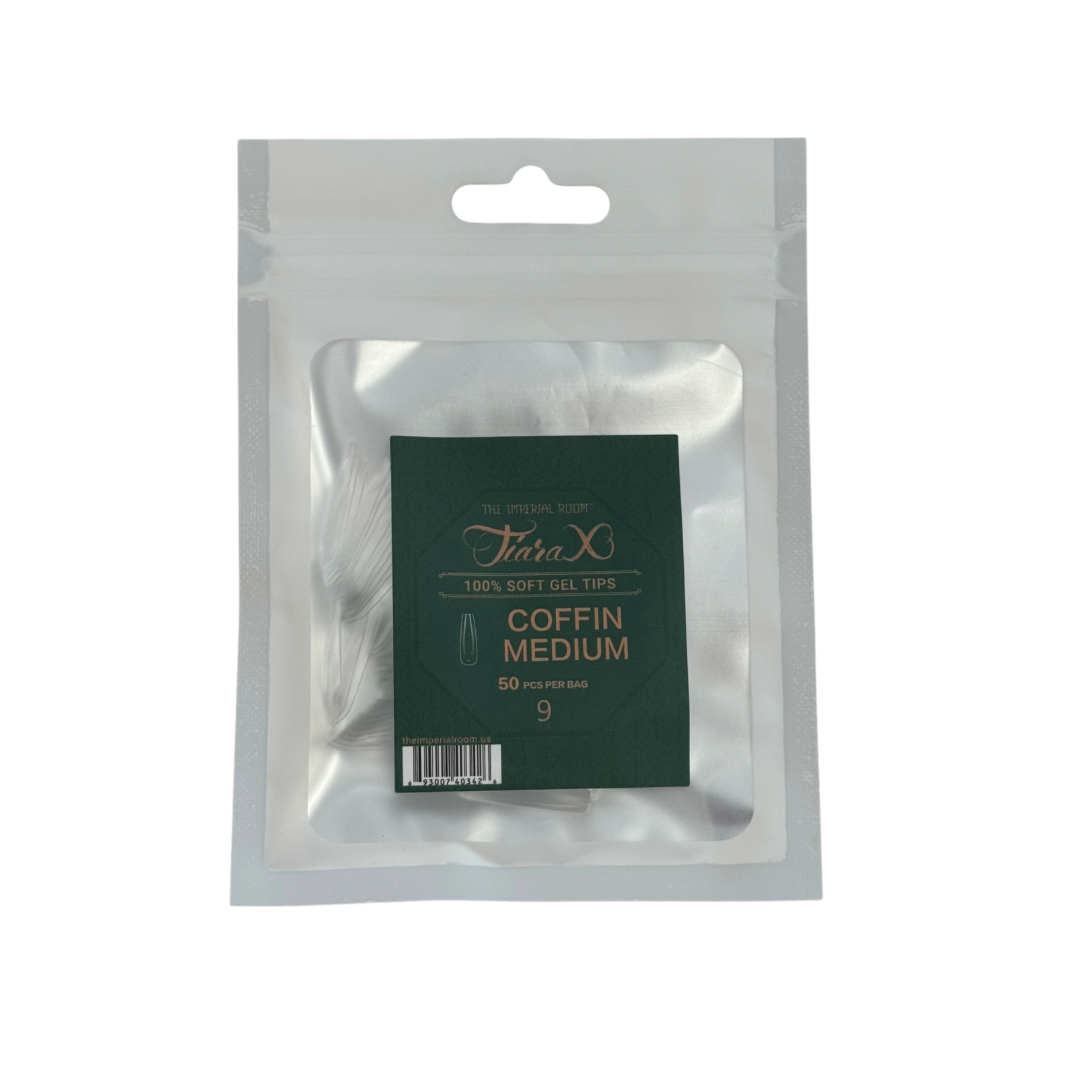 TiaraX | Gel Tips Single Size Bags (White Bag) - Coffin Medium