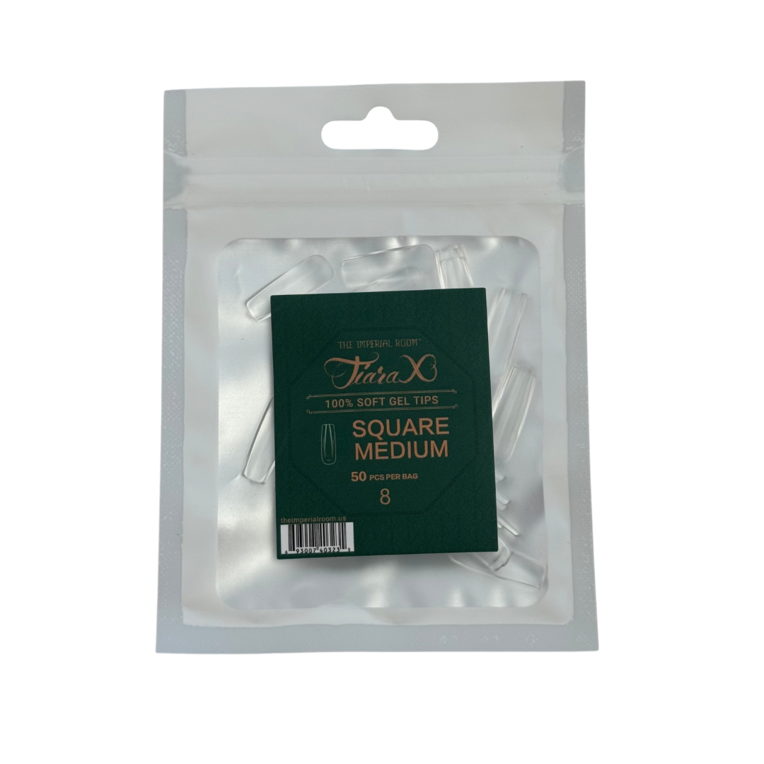 TiaraX | Gel Tips Single Size Bags (White Bag) - Square Medium