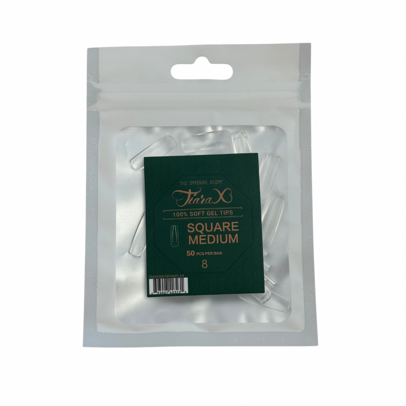 TiaraX Gel Tips Single Size Bags (White Bag) - Square Medium