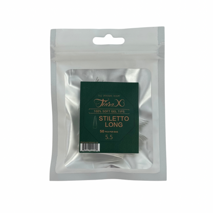 TiaraX | Gel Tips Single Size Bags (White Bag) - Stiletto Long