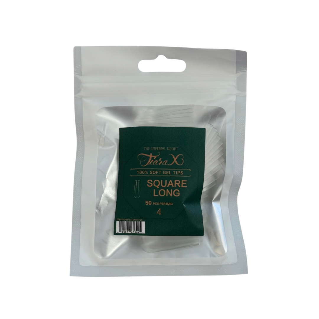 TiaraX | Gel Tips Single Size Bags (White Bag) - Square Long