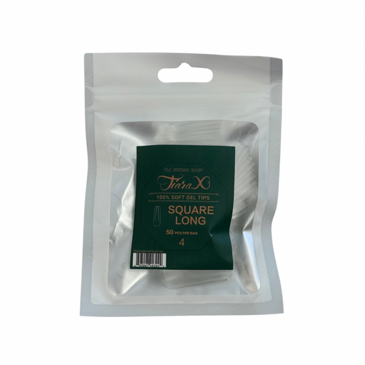 TiaraX | Gel Tips Single Size Bags (White Bag) - Square Long