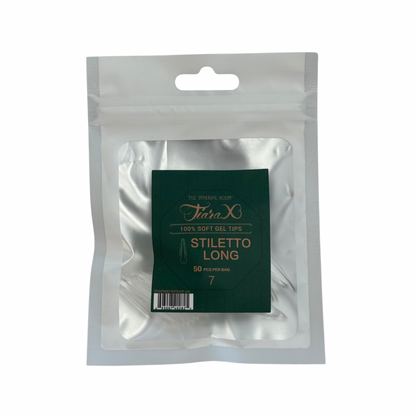 TiaraX | Gel Tips Single Size Bags (White Bag) - Stiletto Long