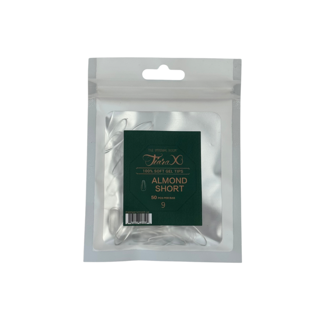 TiaraX | Gel Tips Single Size Bags (White Bag) - Almond Short