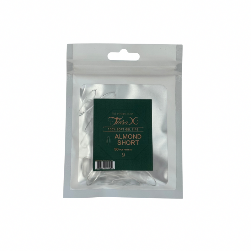 TiaraX Gel Tips Single Size Bags (White Bag) - Almond Short