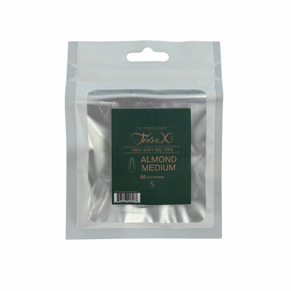 TiaraX | Gel Tips Single Size Bags (White Bag) - Almond Medium